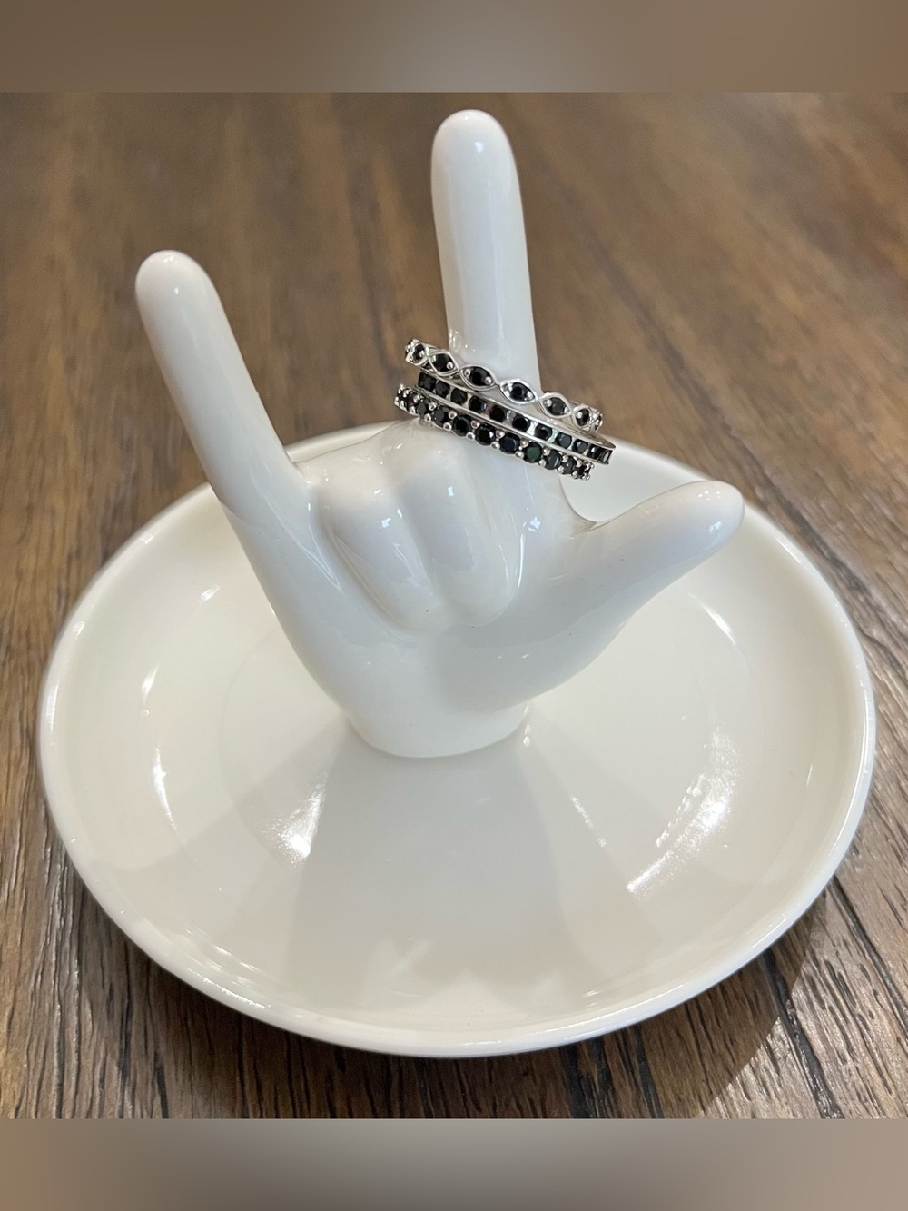 Bomb Party Black Onyx Set of 3 Rings - Size 8